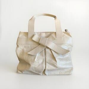 Roberta Gandolfi Purse Bag Leather Bow Handbag Made In Italy White